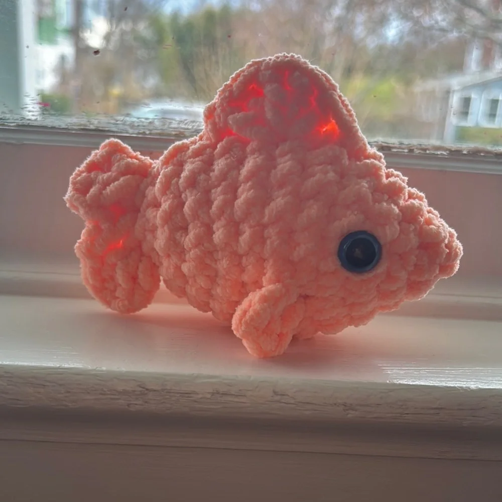 Plush Orange Fish Toy